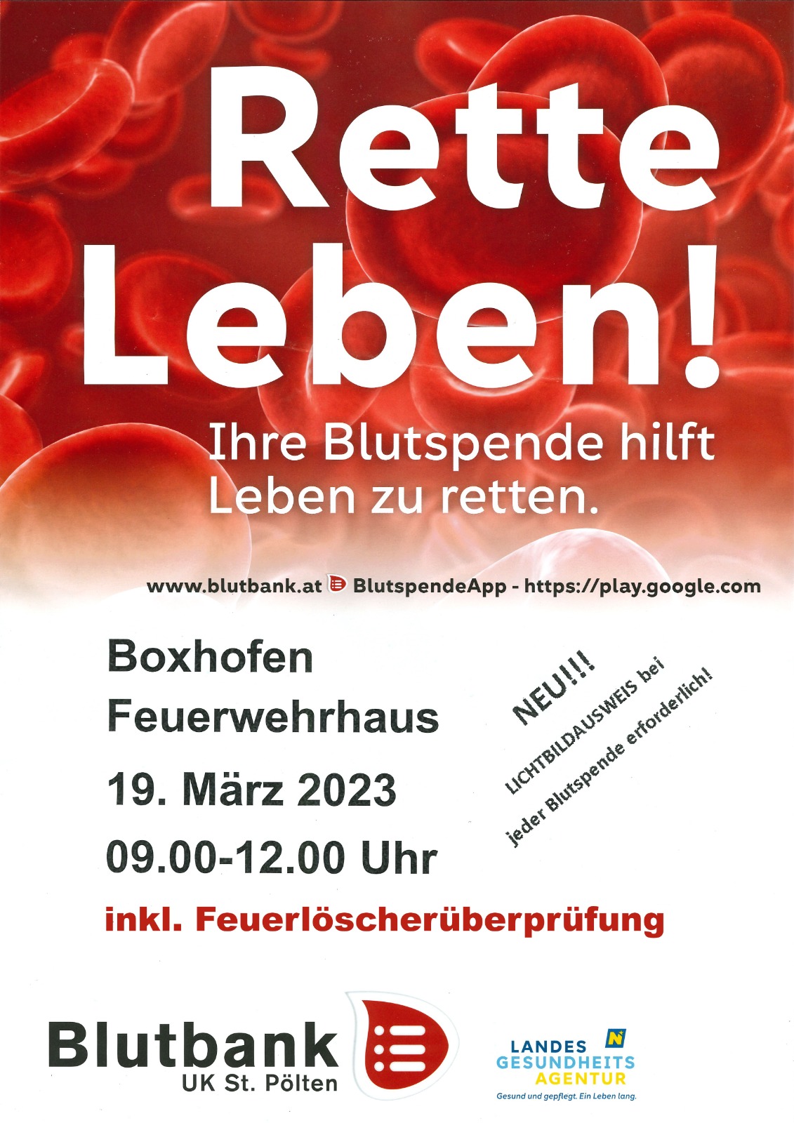 19.03.2023 Blutspenden mit Feuerlöscherüberprüfung in Boxhofen