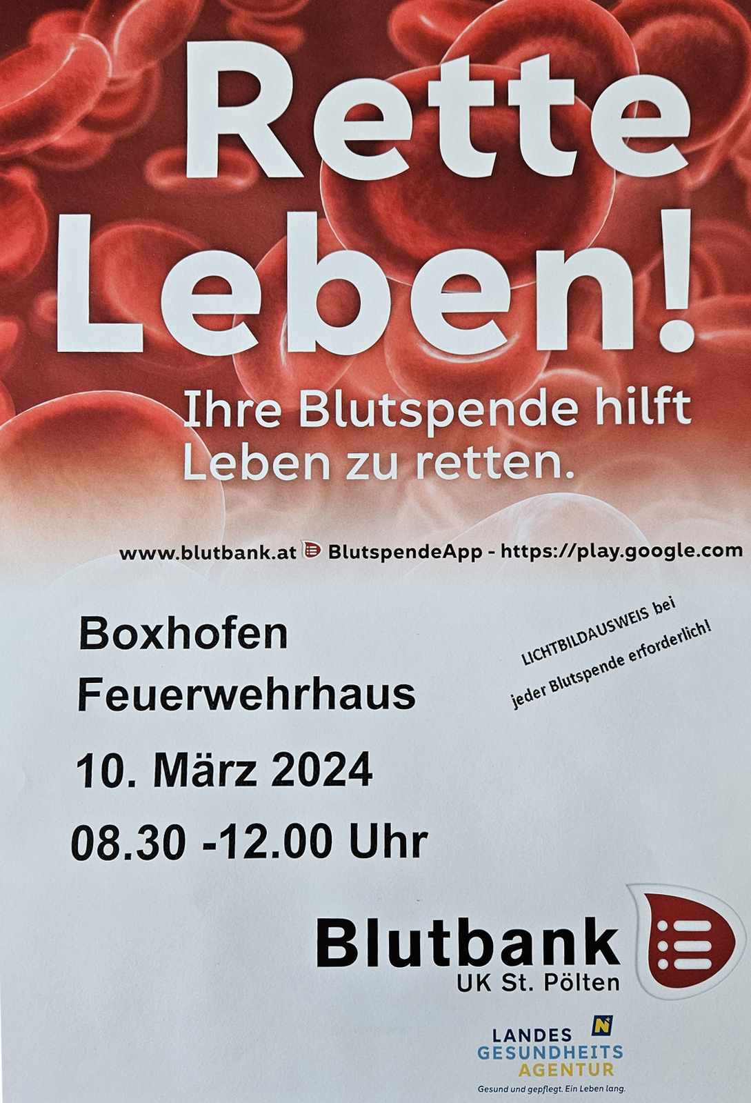 10.03.2024 Blutspenden in Boxhofen